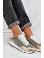 Skórzane Buty Sportowe Sneakersy Damskie D&A LR51-847 Złote Skórzane Buty Sportowe Sneakersy Damskie D&A LR51-847 Złote