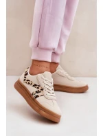Damskie Sneakersy Na Platformie Panterka Beżowe Totter Damskie Sneakersy Na Platformie Panterka Beżowe Totter