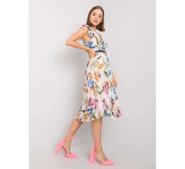 Šaty DHJ SK 13198.27 biele a zelené