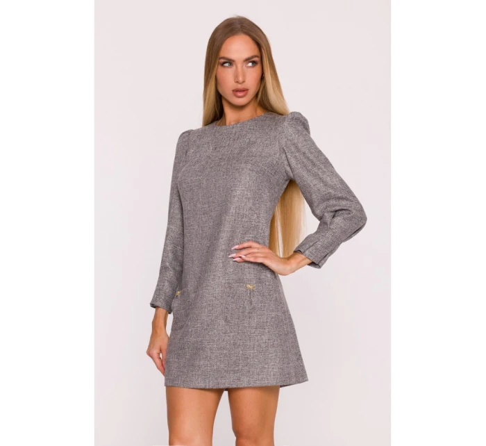 M870 Tvídové mini šaty - grafitové M870 Tvídové mini šaty - grafitové