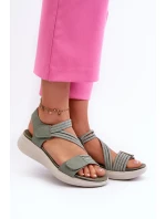Dámske pohodlné sandále na suchý zips zelené Eladora Dámske pohodlné sandále na suchý zips zelené Eladora