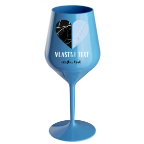 Personalizovaná nerozbitná sklenice - dvě mapy jako srdce