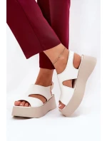 Dámske sandále na platforme 5227 Ecru s béžovou - Ideálna obuv Dámske sandále na platforme 5227 Ecru s béžovou - Ideálna obuv