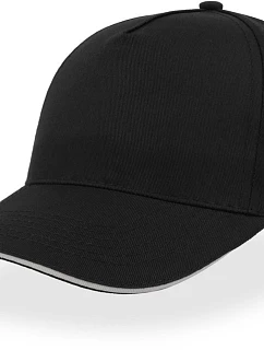 Atlantis Headwear Start Five Sandwich 5-panelová čiapka s šiltom „Start Five Sandwich“ 33.0039 čierna/biela