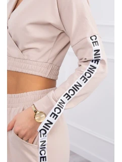 Súprava s ozdobnými stuhami béžová