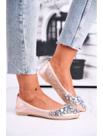 Kožené Baleríny S Ozdobnými model 21540216 Zlaté Crystal - Boto