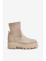 Dámské boty na z přírodní kůže béžové model 21673000 - Zazoo