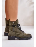 Wysokie Botki Workery Z Suwakami Zielone Maisa Wysokie Botki Workery Z Suwakami Zielone Maisa