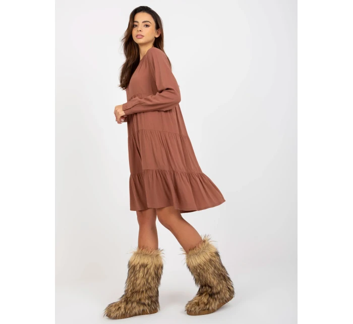 Šaty D73761M30361A hnedé
