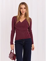Sweter IR SW model 22296797 bordowy - FPrice Sweter IR SW model 22296797 bordowy - FPrice