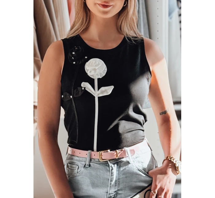černá Dstreet dámské květované tričko bez ramínek model 21984226 - FashionStreet