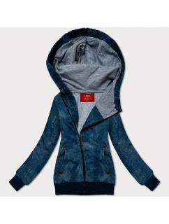 Dámska modrá mikina s asymetrickým zipsom LHD (AMG-61)