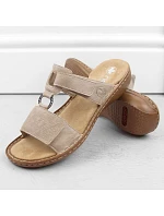 Pohodlné žabky W model 22050680 beige - Rieker