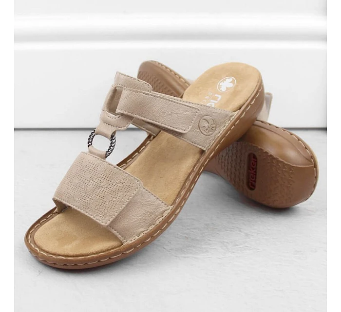 Pohodlné žabky W model 22050680 beige - Rieker