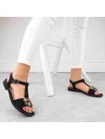 Zirkónové pohodlné sandále S.Barski W OLI261A black Zirkónové pohodlné sandále S.Barski W OLI261A black