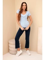 Dámská bavlněná blůza s dlouhým rukávem a lodičkovým výstřihem model 21865130 - K-Fashion Dámská bavlněná blůza s dlouhým rukávem a lodičkovým výstřihem model 21865130 - K-Fashion