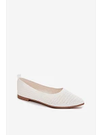 Síťované Materiálové Baleríny Dámské Bílé Sarina Síťované Materiálové Baleríny Dámské Bílé Sarina