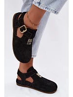Dámské sandály z přírodního semiše Big Star model 22178980 Černé - Big Star Shoes