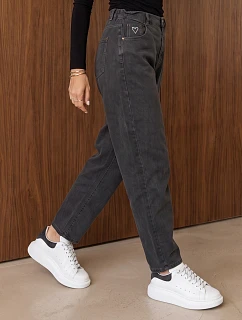Dámske džínsy Mom Fit s vysokým pásom, tmavošedé, FashionStreet UY3209