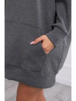Zateplená mikina s model 18747364 nápisem oversize graphite - K-Fashion Zateplená mikina s model 18747364 nápisem oversize graphite - K-Fashion
