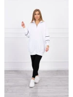 Mikina so zipsom a vreckami biela