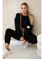 Viskózový komplet teplákové + kalhoty černý Viskózový komplet teplákové + kalhoty černý