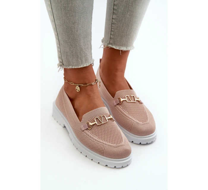 Dámské Mokasíny Na Ploché Podrážce S Zlatým Růžové model 21665508 - EVENTO Dámské Mokasíny Na Ploché Podrážce S Zlatým Růžové model 21665508 - EVENTO