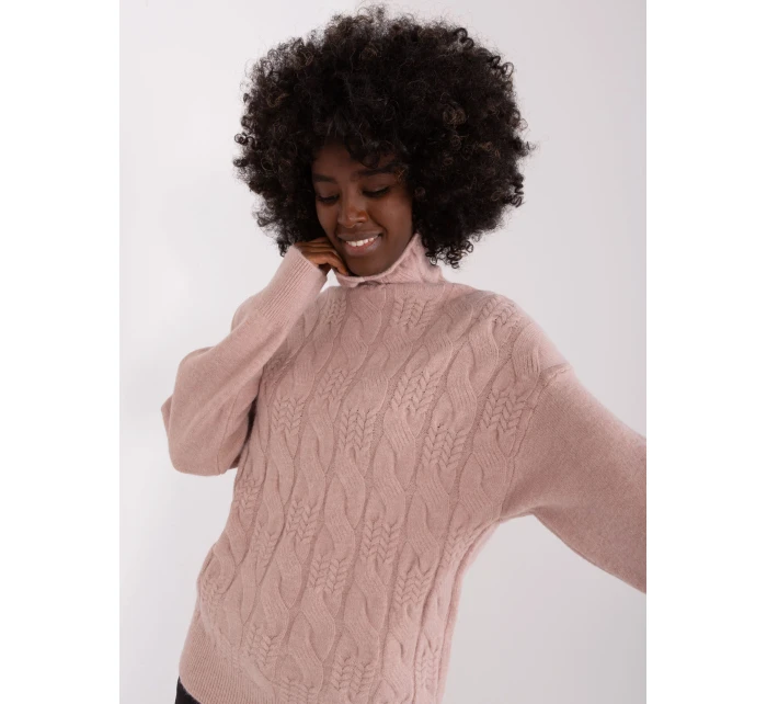 Sweter AT SW model 19341450 ciemny różowy - FPrice Sweter AT SW model 19341450 ciemny różowy - FPrice