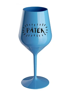 FRIDAY - modrý nerozbitný pohár na víno 470 ml