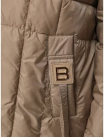 Kurtka damska pikowana z kapturem beżowa model 22010044 - FashionStreet