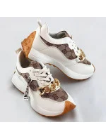 Biele športové topánky s retiazkou (N-205)