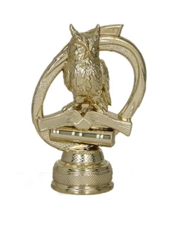 Zlatá plastová figúrka - veda / sova