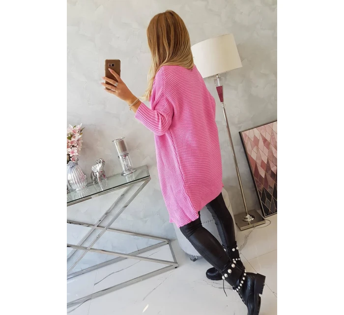 Sveter s netopierími rukávmi svetlo ružový