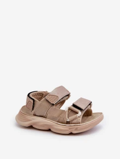 Dziecięce Sandałki Zapinane Na Rzepy Beżowe Orretta