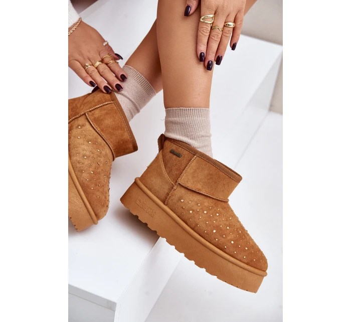 Śniegowce Ze Zdobieniem Na Platformie Big Star OO274A104 Camel Śniegowce Ze Zdobieniem Na Platformie Big Star OO274A104 Camel