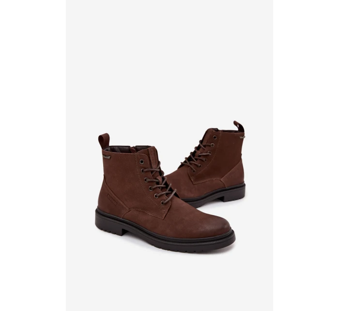 Semišové Zateplené Kotníkové Boty Na Zip Big Star model 21706081 Hnědé - Big Star Shoes