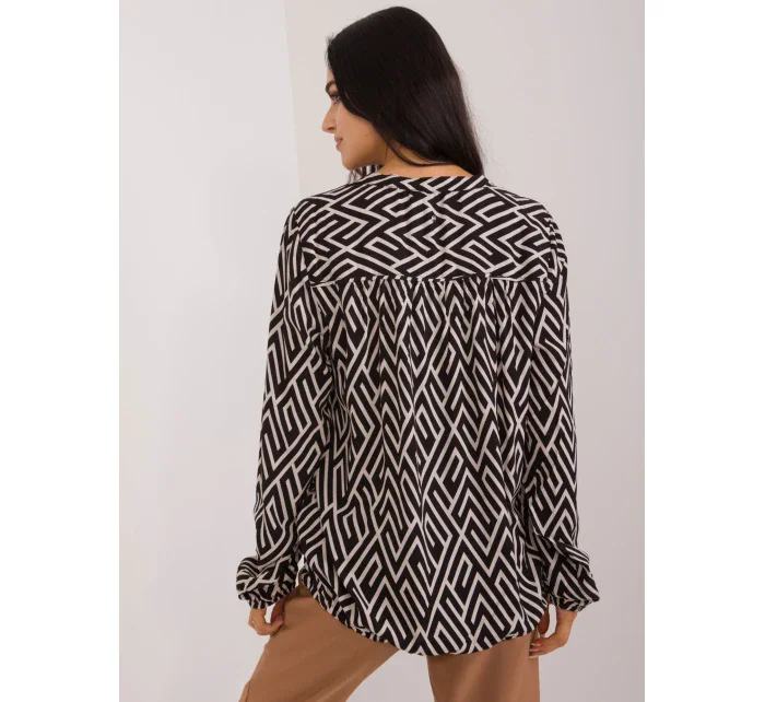 Blúzka D73771M11186B čierna a béžová