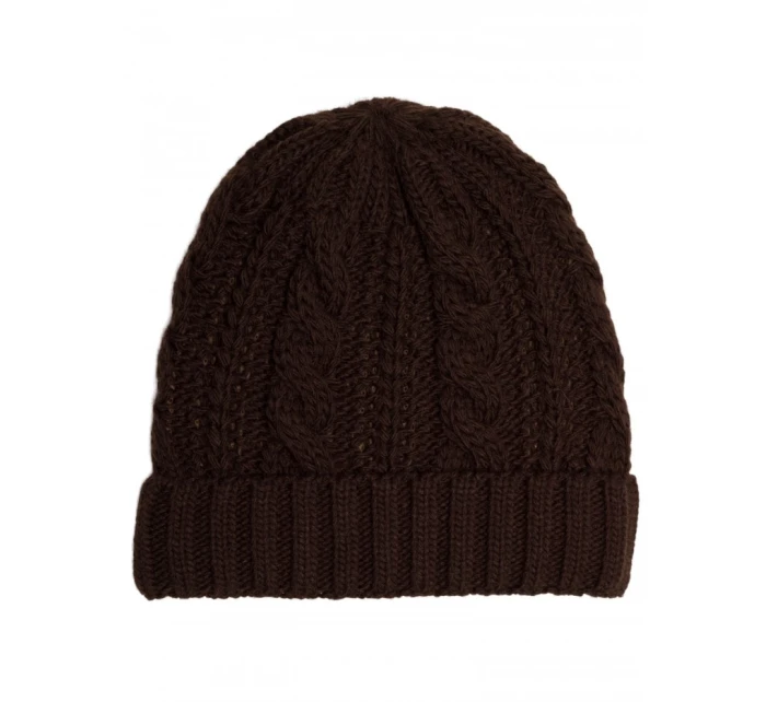 M897 Pletená káblová čiapka - hnedá
