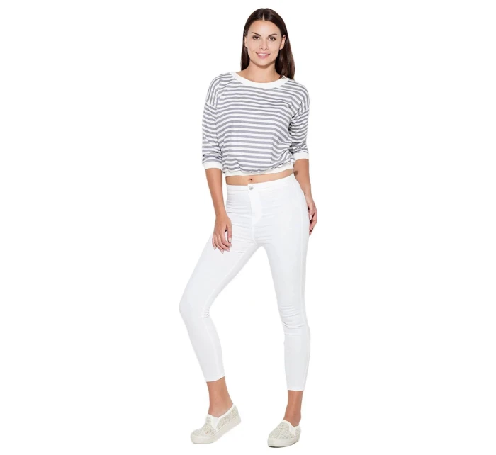 Dámska blúzka K204 sivá/biela - Katrus