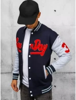 Pánska mikina na zips s kapucňou tmavomodrá FashionStreet BX5443 Pánska mikina na zips s kapucňou tmavomodrá FashionStreet BX5443