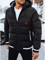 Pánska zimná bunda bomber čierna FashionStreet TX4505 Pánska zimná bunda bomber čierna FashionStreet TX4505