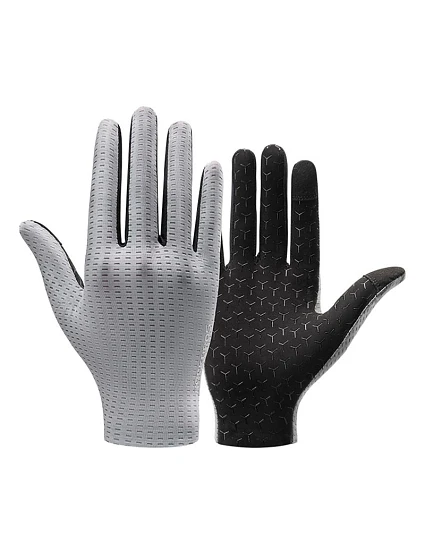 Rockbros Priedušné cyklistické rukavice, plné, veľkosť: XL - sivé