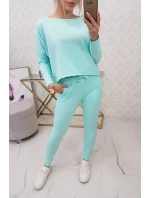 Súprava s oversize blúzkou mint