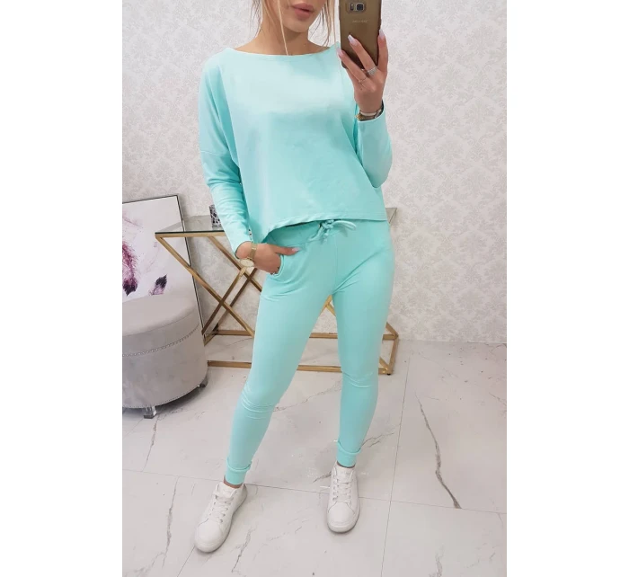 Súprava s oversize blúzkou mint