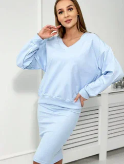 Blúzka + pruhované šaty modré