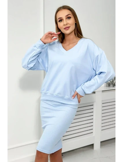 Blúzka + pruhované šaty modré Blúzka + pruhované šaty modré