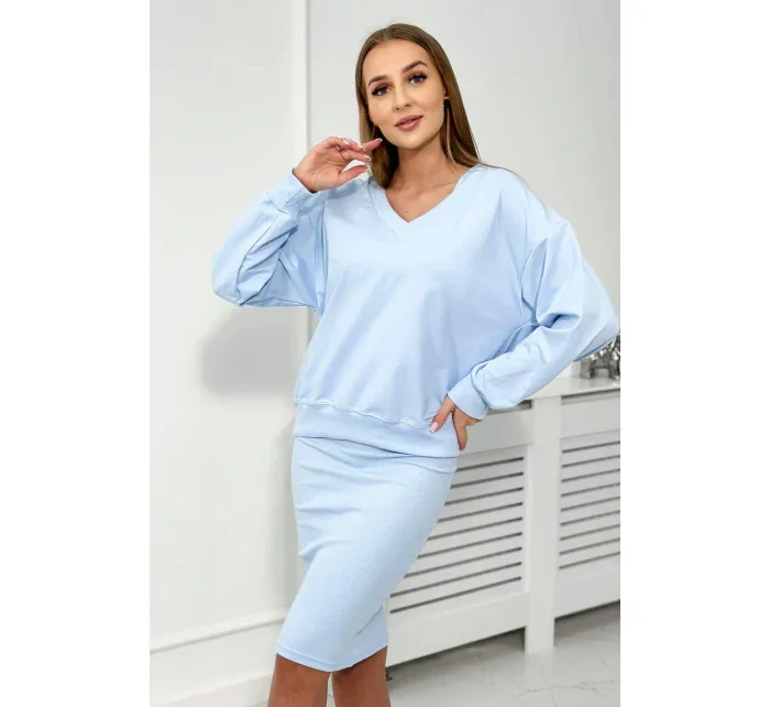 Blúzka + pruhované šaty modré Blúzka + pruhované šaty modré