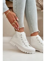 Trampki Damskie Z Cholewką Za Kostkę Big Star OO274009 Białe