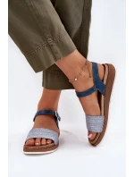 Sandały Damskie Z Plecionką Na Pasku Inblu GS000050 Niebieskie