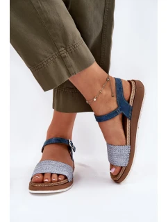 Dámské Sandály S Pletením Na Modré model 21697917 - Inblu